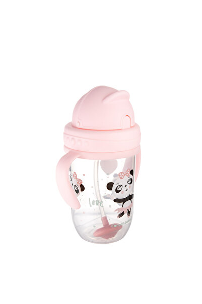 Canpol babies Spill-proof cup with straw and weight, 270 ml, Exotic Animals Pink, 6 months+