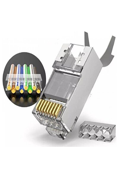 ALFATEC Cat7 Connector Ezrj45 Metal a Quality 100-Piece Plastic Box