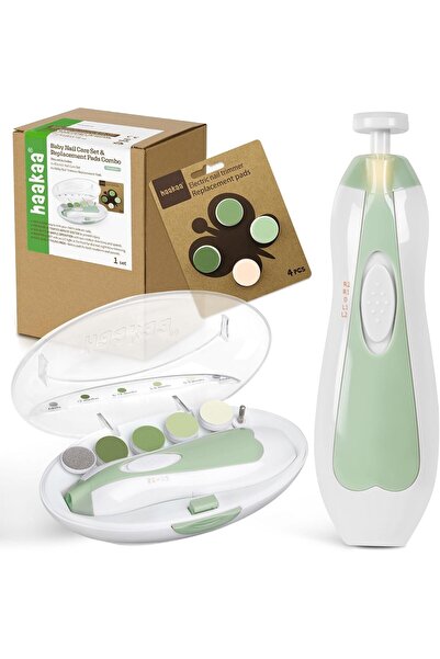 Haakaa Baby Nail Trimmer Electric Nail Clippers Kit with 4 Replacement Pads -...
