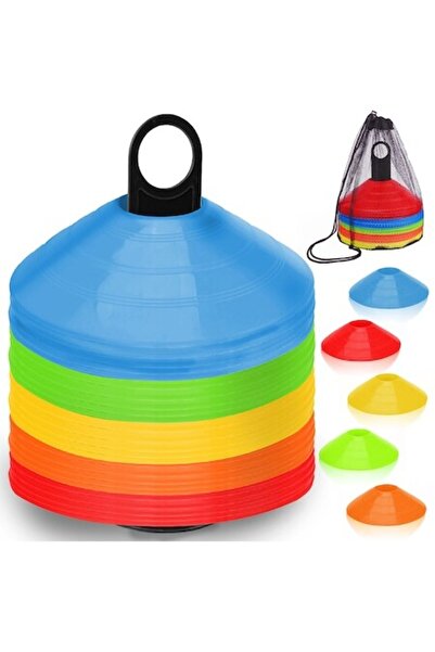 Three top online Set 50 training cones with stand, Neo-Sport, multicolor