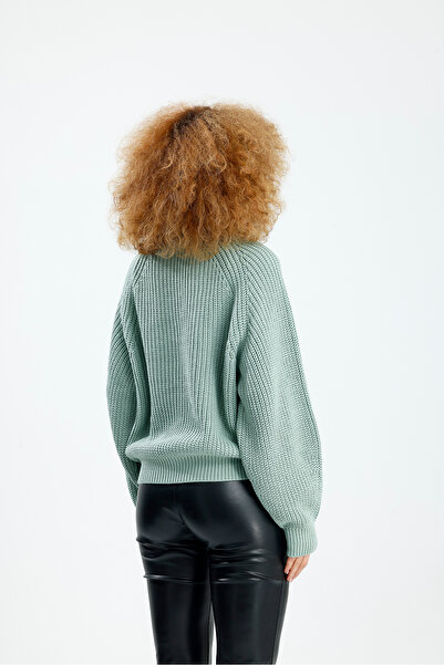 Figo Πλεκτό πουλόβερ με στρογγυλή λαιμόκοψη Raglan με ραβδώσεις