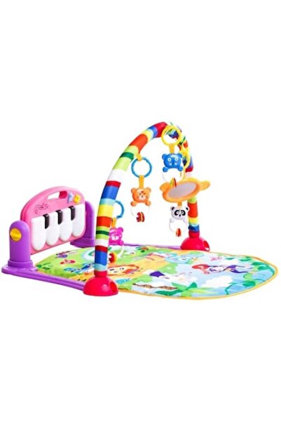 Toy 4-in-1 multifunctional activity center and piano toy, pink
