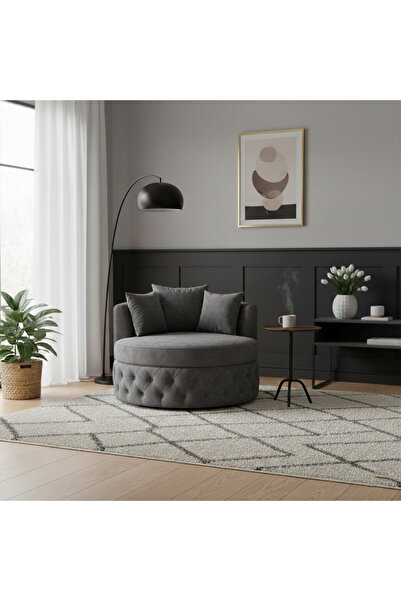 homejoyz | كرسي مخملي – رمادي