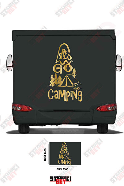STİCKERCI BEY Caravan Sticker Covering with the Text'Go Camping' and an Image...