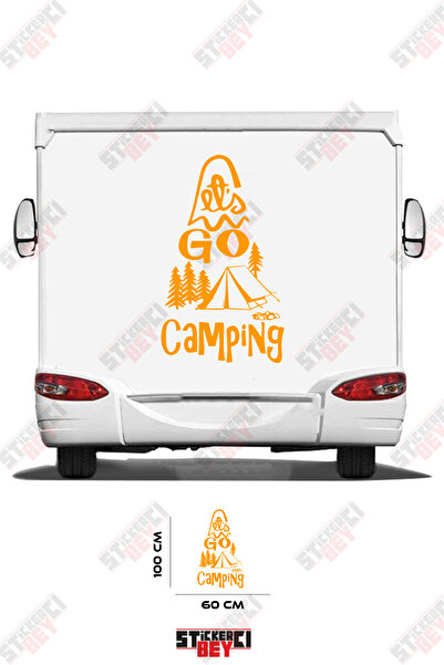 STİCKERCI BEY ملصق كارافان مع صورة لخيمة وشجرة مكتوب عليها 'التنزه'