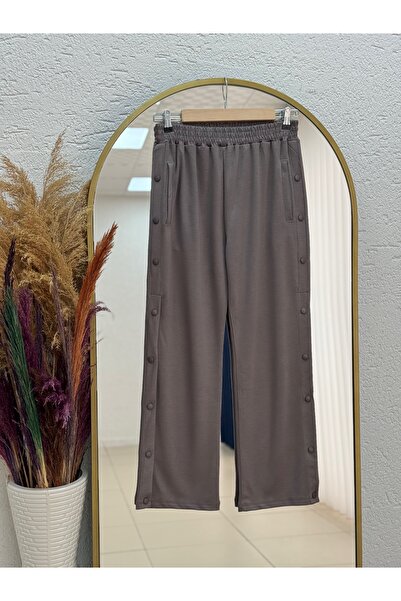 MİHRA STORE Fadia Snap Fastener Tracksuit-Na75 Mink