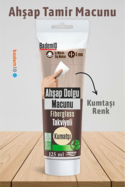 Badem10 (PREMİUM) Ahşap Parke Tamir Macunu KUMTAŞI Renk Mobilya Masa Dolgu Ça...