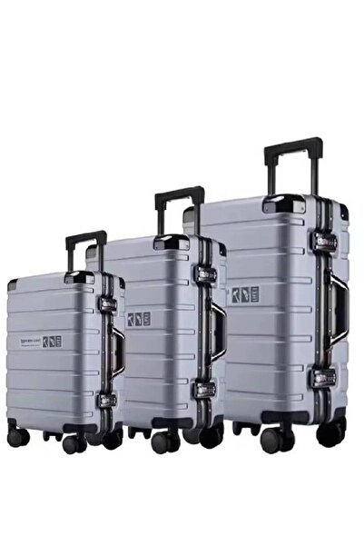 NKX Premium Hard Shell Luggage Set Durable Aluminum Alloy Travel Suitcases 3 ...