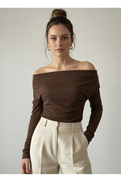 ns nirvana secret Νέο προϊόν Μπλούζα με μακρύ μανίκι χειμερινή απόχρωση με λαιμόκοψη καγιάκ