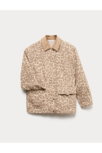 Marks & Spencer Saf Pamuklu Leopar Desenli Ceket (6‑16 Yaş)