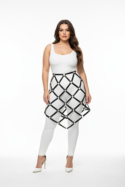 Angels Passion Plus Size Black Skirt with a Straight Posture and Smooth Surface for Events and Organizations - Women's Clothing