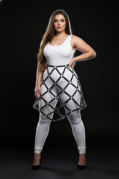 Angels Passion Plus Size Black Skirt with a Straight Posture and Smooth Surface for Events and Organizations - Women's Clothing