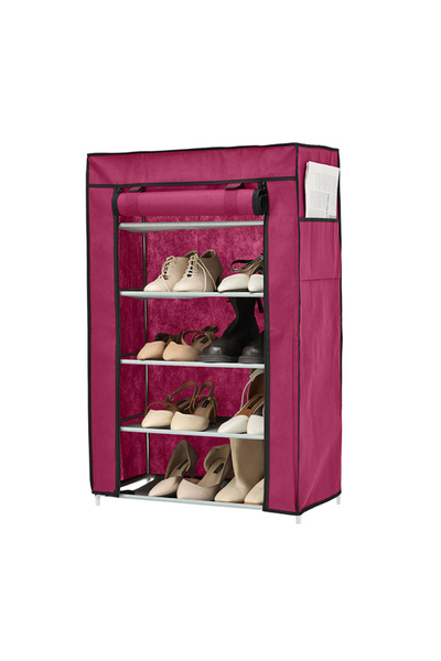 Lawazim 5-Tier Shoe Rack with Dust Cover 60x30x90cm - Entryway Storage