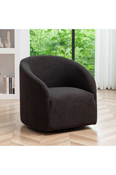 homejoyz | Silver Stream Chair – Boucle & Swedish Wood – Black