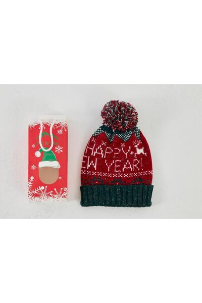 TRENDHİLL 7821 C200 Unisex New Year Patterned Beanie Red 7821