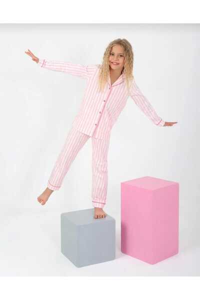 ESKİŞEHİR YUMURCAK Girl's Striped Pajama Set