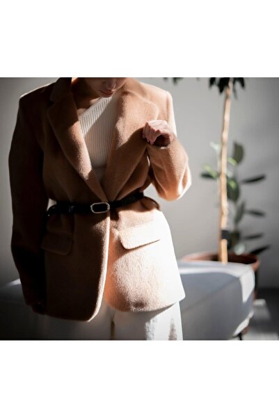 Lavanta Tekstil Jachetă blazer din pluș cu centură