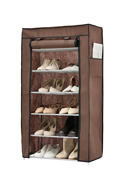 Lawazim رف أحذية بستة طبقات مع غطاء للغبار، 60×30×108 سم - تخزين موفر للمساحة