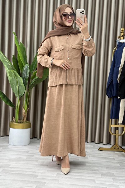 Mercan 2'LI ETEKLİ KETEN TAKIM