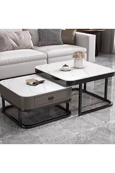 NKX Light luxury modern simple round small apartment coffee table living room home