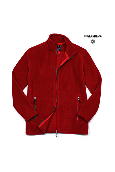 Cottonland Women's Scarlett Regular Fit Zip-Up Polar Fleece Jacket Dark Red