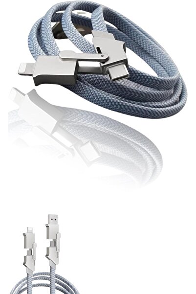 Sweet seven 60W Fast Charging USB C Cable, 3.3ft Braided Anti-Tangle, 4-in-1 Multi Charging & Data S