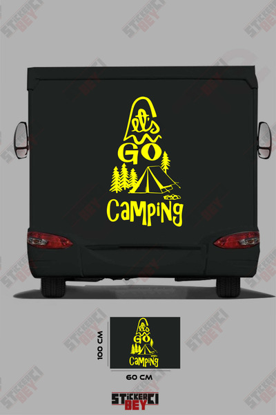 STİCKERCI BEY ملصق كارافان مع صورة لخيمة وشجرة مكتوب عليها 'التنزه'