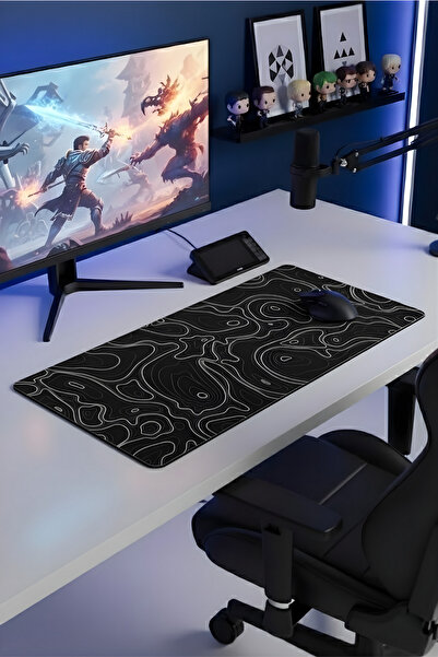 BLACK DEER 8 Different Model Stitched Edge 90X40 cm Digital Player Gaming Mouse Pad (Black Typography)