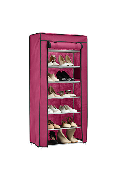 Lawazim 7-Tier Shoe Rack with Dust Cover 60x30x126cm - Large Shoe Storage