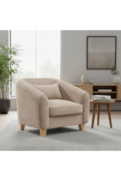 homejoyz | Boucle Arm Chair – Beige