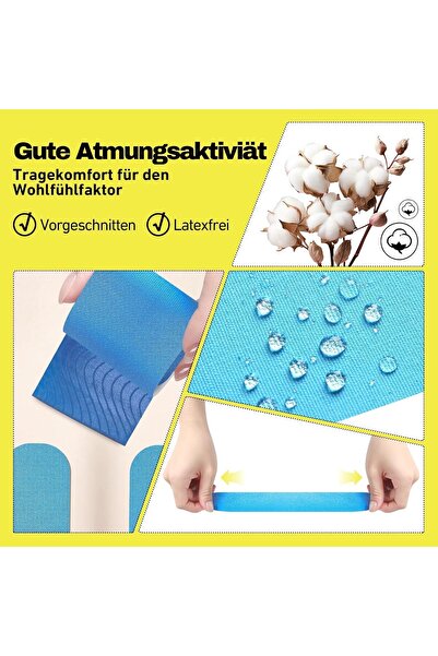 NALACAL Pre-Cut Kinesiology Tapes for Back and Neck - Pack of 10, Blue