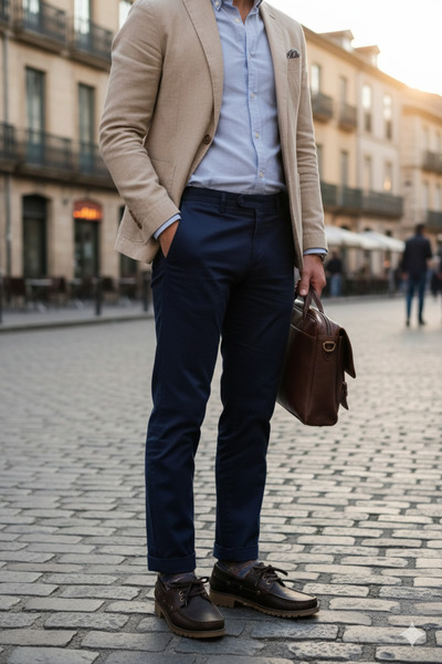 Deniz Terlik Ανδρικά παπούτσια casual loafer με κορδόνια από γνήσιο δέρμα