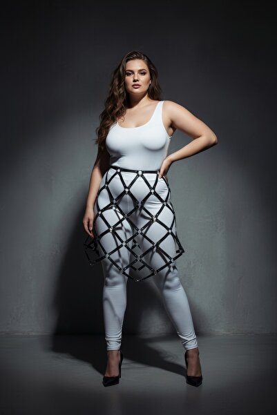 Angels Passion Plus Size Black Skirt with a Straight Posture and Smooth Surface for Events and Organizations - Women's Clothing