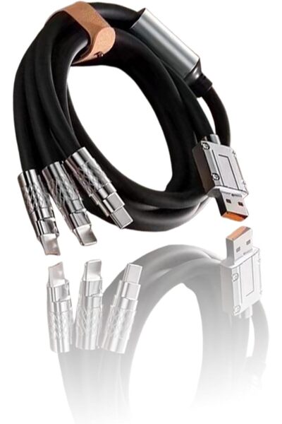 Sweet seven 6A Fast Charging 3-in-1 USB Cable 1.2m (Black)
