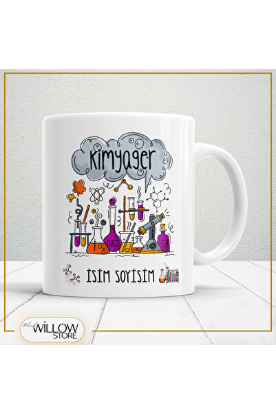 WİLLOW STORE كوب بورسلين بتصميم كيميائي، هدية، جودة عالية، تصميم مخصص للمهن