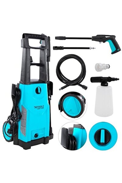 DETOOLZ Aparat de spălat cu presiune portabil pe roți, 135 bar, 1800 W