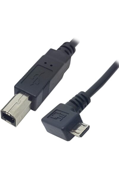 cablecc كابل Micro USB OTG بزاوية 90 درجة إلى كابل قياسي من النوع B بطول 60 سم