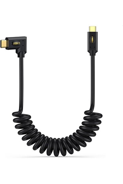 AWADUO USB4 Coiled USB-C to USB-C Cable 240W 40Gbps 8K/6K 1.2m (3.9ft)