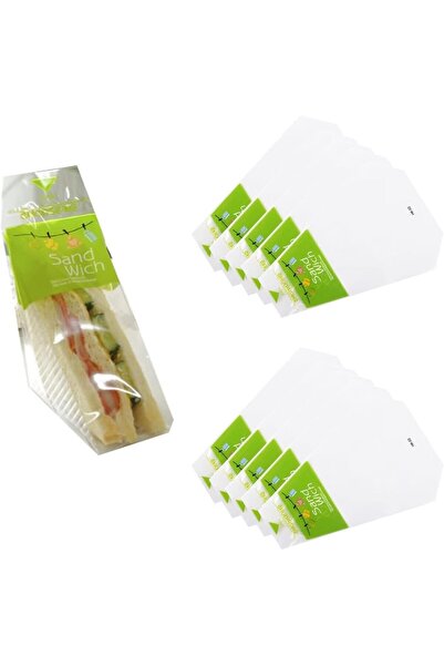 AZONEE 100 قطعة من أغلفة الساندويتشات البلاستيكية، حاويات مثلثة شفافة للاستخد...