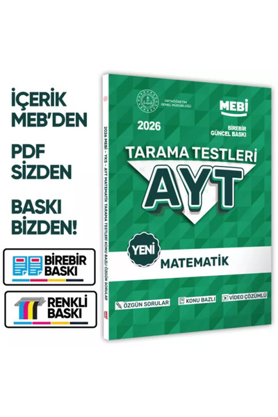 Karakutu Yayınları 2026 YKS-AYT MEBİ-OGM Matematik Özgün Tarama Testleri Kita...