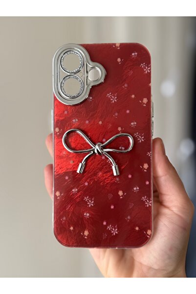 FİŞNEİLETİŞİM حافظة آيفون 17 متوافقة مع اللون العنابي مع واقي عدسة فضي