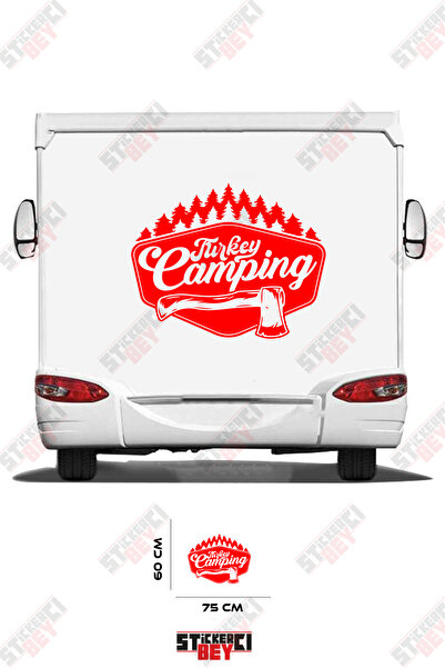 STİCKERCI BEY ملصق تخييم تركي بتصميم كارافان مكتوب عليه