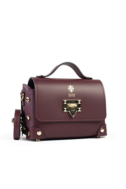 Posete Fagaras Poseta Piele Natalia - Bordo, Geanta Casual din Piele Naturala, Geanta, Genti