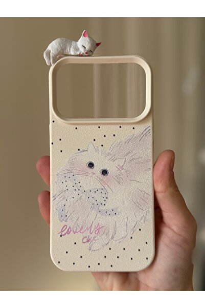 FİŞNEİLETİŞİM حافظة مفصلة ثلاثية الأبعاد على شكل قطة متوافقة مع آيفون 17 برو ...