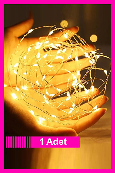 Bundera 1 Adet 3 Fonksiyonlu Pilli Peri Led Dekoratif Aydınlatma 3 Metre Gün Işığı Süs Dekor Bakır Telli Led