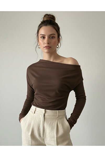 ns nirvana secret Νέο προϊόν Μπλούζα με μακρύ μανίκι χειμερινή απόχρωση με λαιμόκοψη καγιάκ