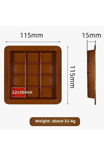 KitchenLand قالب شوكولاتة سيليكون صالح للطعام من دبي — قالب خبز شوكولاتة مربع...