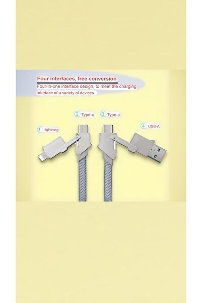 Sweet seven 60W Fast Charging USB C Cable, 3.3ft Braided Anti-Tangle, 4-in-1 Multi Charging & Data S