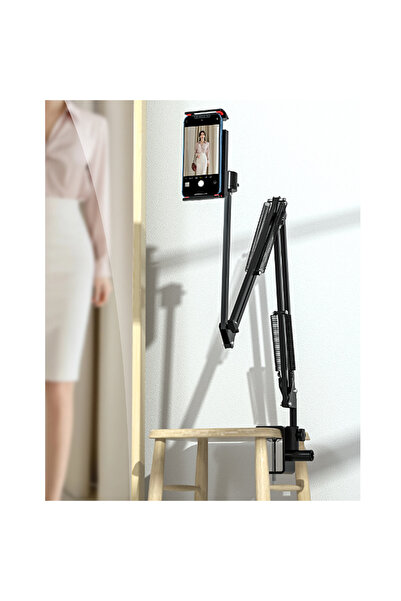 OEM Flexible metal support for phone or tablet, with 3 segments, height 1 m – Black