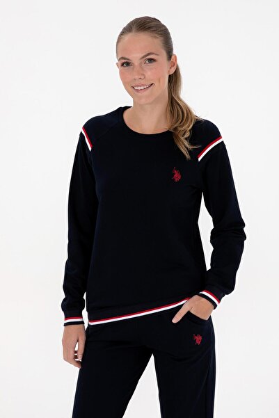 U.S. Polo Assn. Women's Look Stylish 100% Cotton Striped Detail Pajama Set